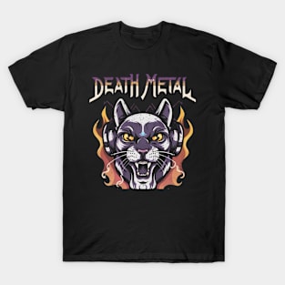 Death Metal Satanic Baphomet Cat T-Shirt